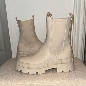 Beige Cream Ankle Boots